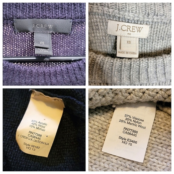 J. Crew Bundle of 2 Wool Blend Sweaters Size XS Blue Gray - Picture 11 of 11